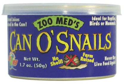 ZOO MED - Can O’ Snails All-Natural Cooked Unshelled Snails for Skinks, Turtles, Monitors & Puffer Fish