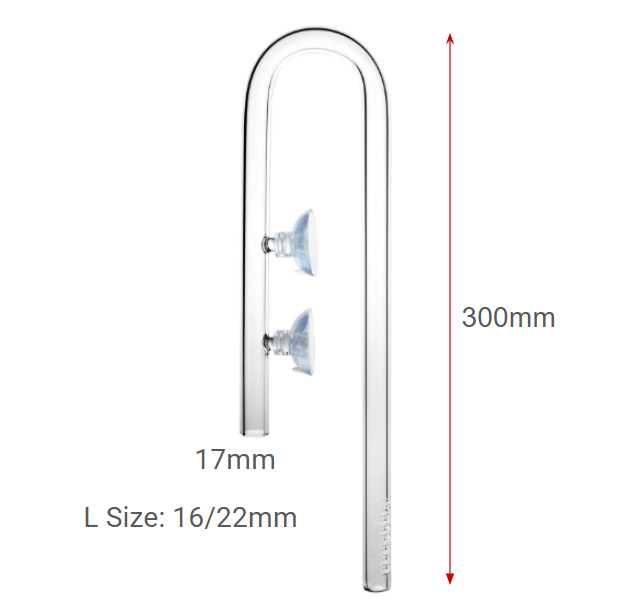 CHIHIROS - Lily Glass Pipe Inflow Outflow Aquarium Filter Pipe Clear Glass