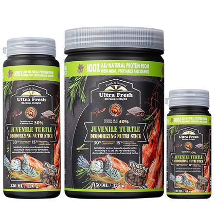 AZOO Ultra Fresh - Juvenile Turtle Stick | Growth Formula Food for Baby Turtles High Protein Calcium