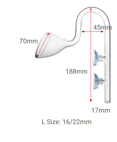 CHIHIROS - Lily Glass Pipe Inflow Outflow Aquarium Filter Pipe Clear Glass