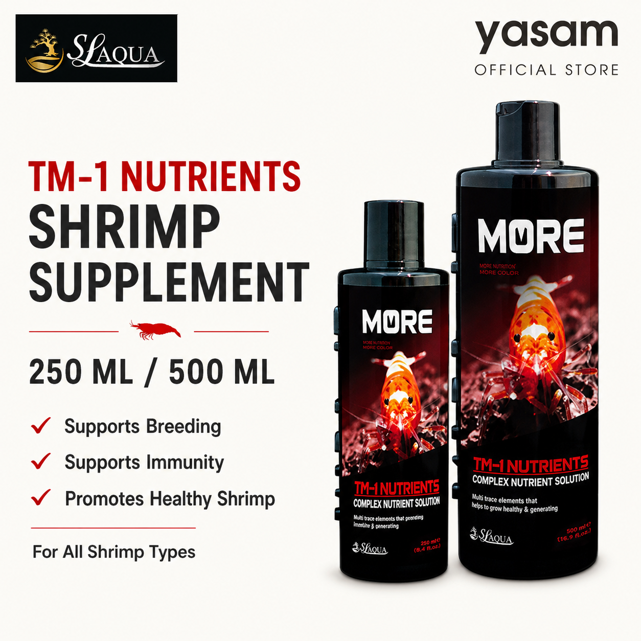 SL AQUA-  TM-1 Nutrients Shrimp Supplement Enhance Breeding & Health for Shrimp Tanks