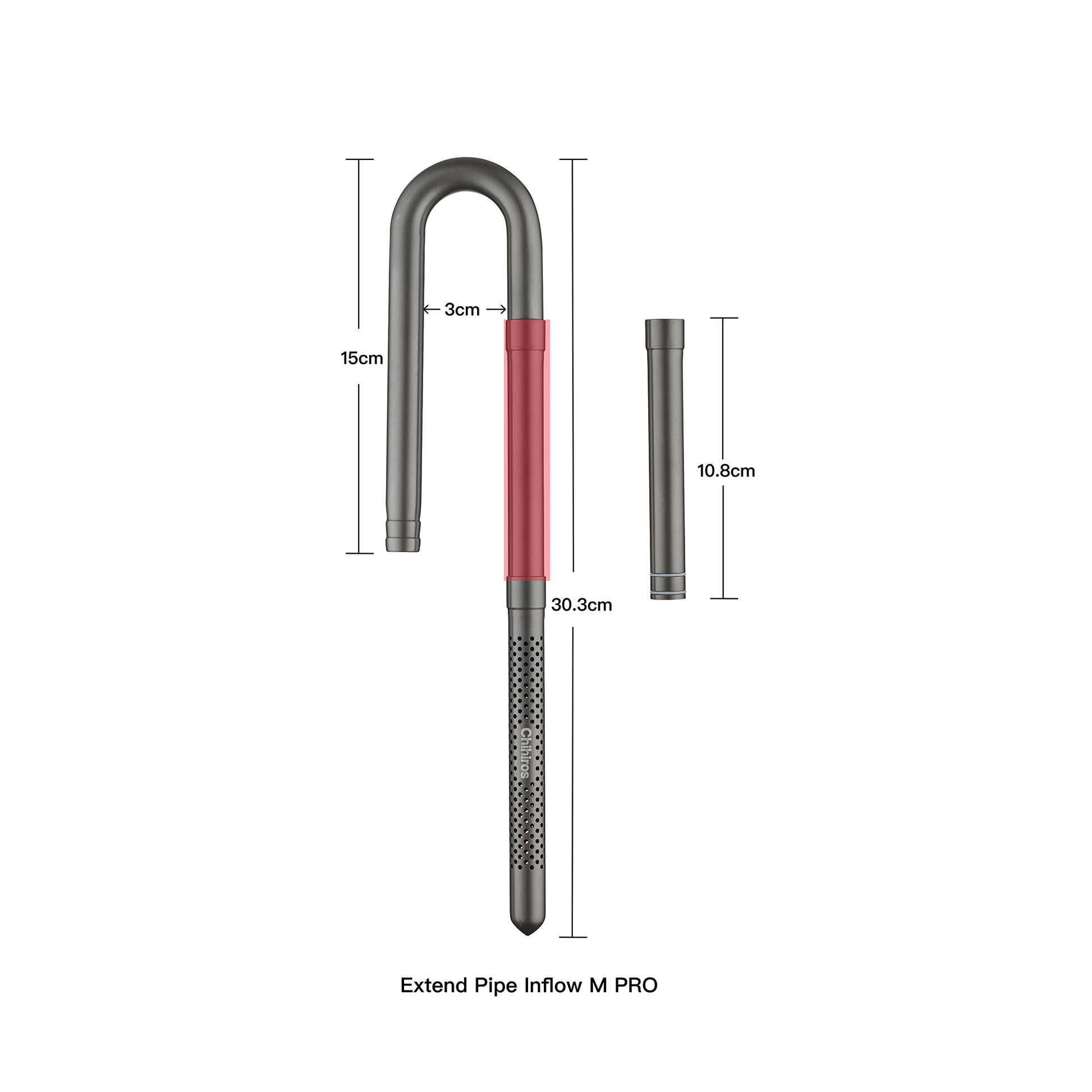 CHIHIROS - Metal Inflow Outflow Pro Metal Jet Pipe Extension Pro for Aquascape
