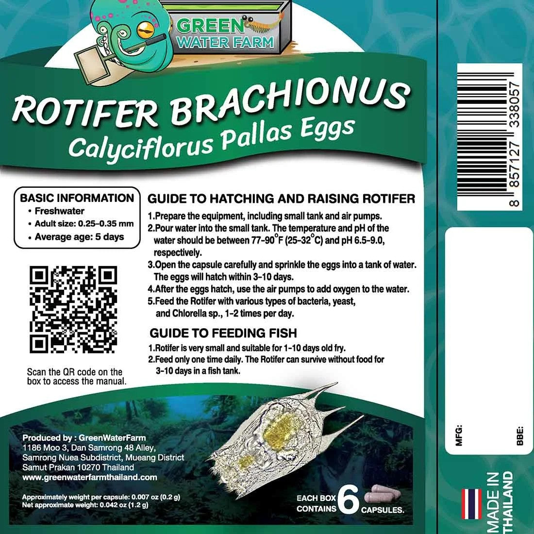 YASAM - Daphnia Rotifer Fairy Shrimp Moina Hatchable Live Feeder Food for Fries by Green Water Farm