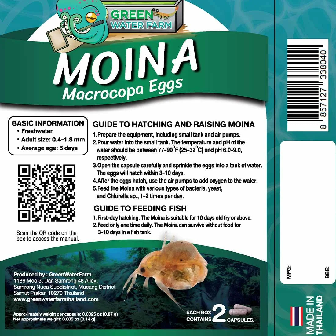 YASAM - Daphnia Rotifer Fairy Shrimp Moina Hatchable Live Feeder Food for Fries by Green Water Farm