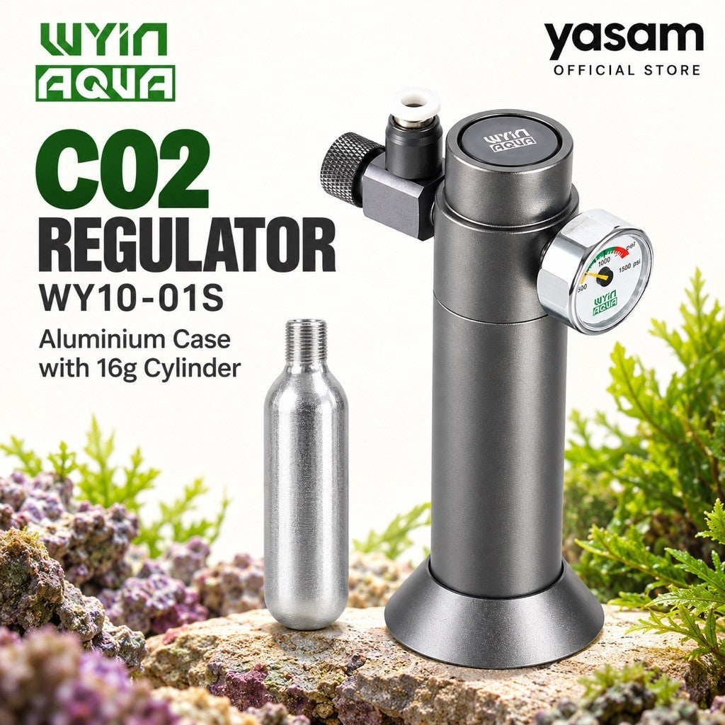 WYIN AQUA WY10-01S Mini CO2 Regulator Single Gauge Aquarium Planted Tank 16g