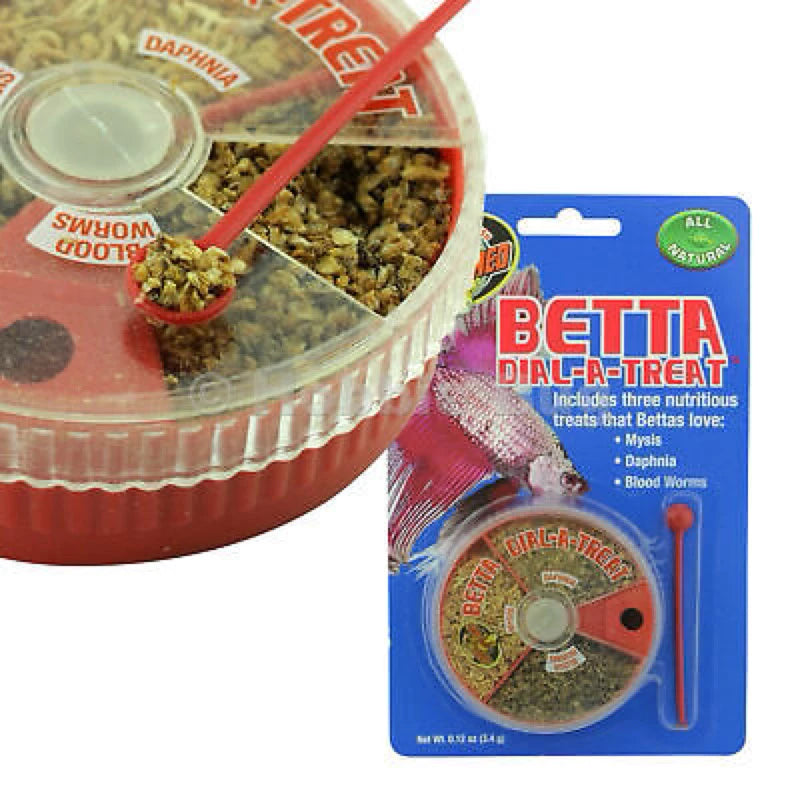 ZOO MED - Betta Dial A Treat Frozen Dried Mysis, Daphnia, Bloodworms feeding treats for your betta