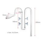 CHIHIROS - Lily Glass Pipe Inflow Outflow Aquarium Filter Pipe Clear Glass
