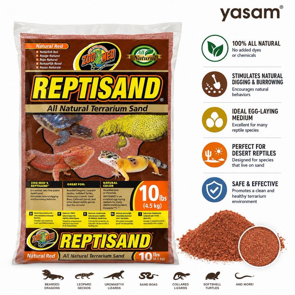 Zoo Med - ReptiSand Natural Red 10lbs Desert Reptile Substrate Bearded Dragon Leopard Gecko Repti Sand