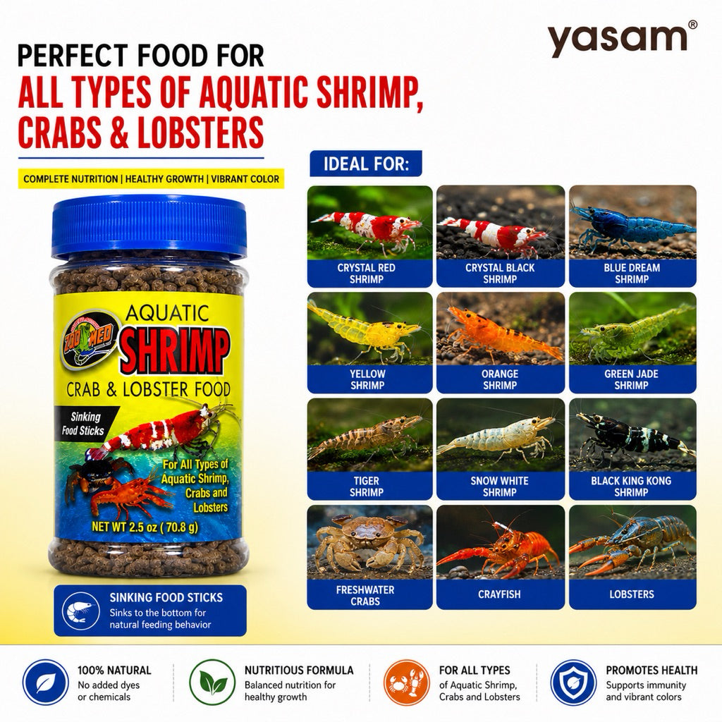 Zoo Med - Shrimp Crab Lobster Food Aquatic Invertebrate Sinking Pellets Fish Tank Feed