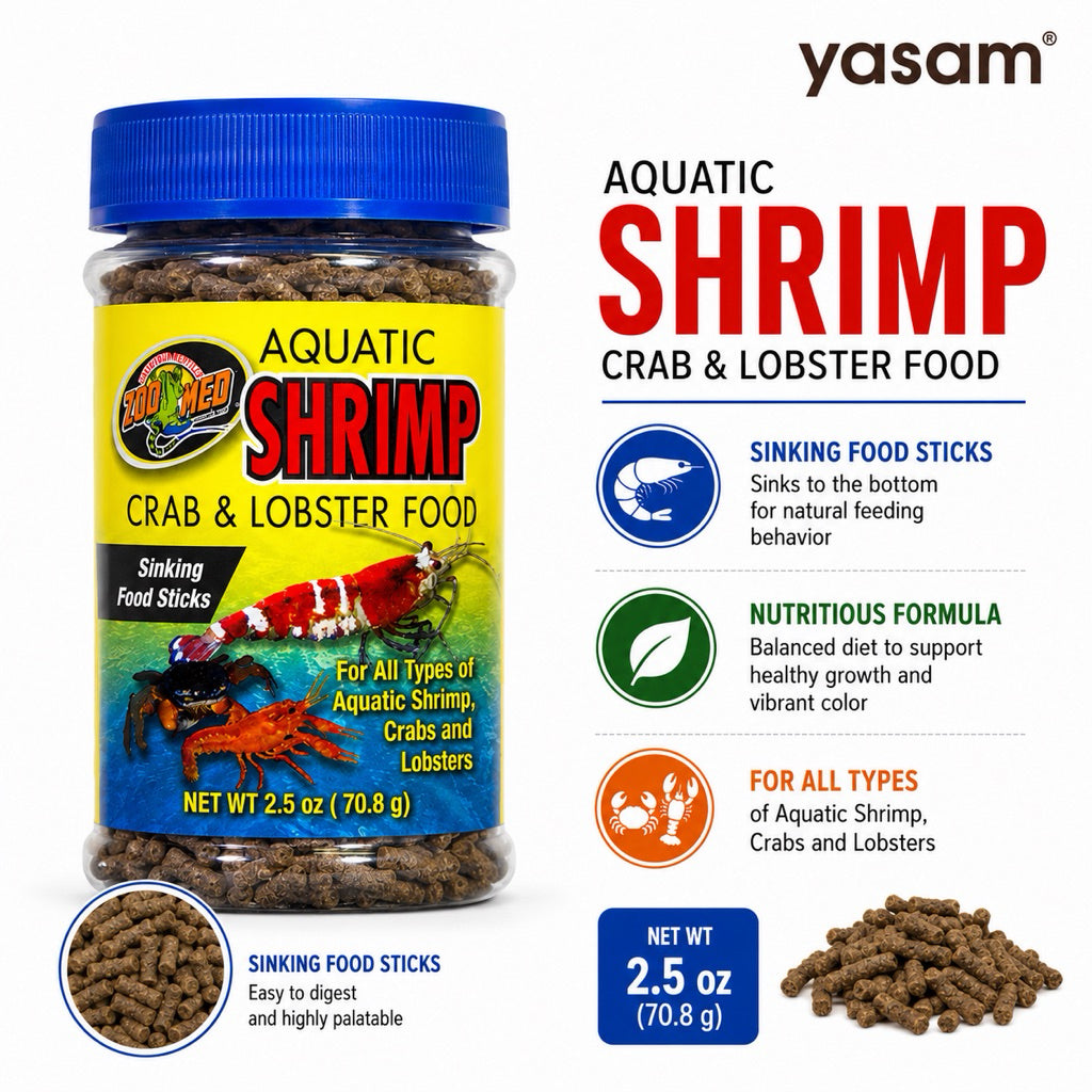 Zoo Med - Shrimp Crab Lobster Food Aquatic Invertebrate Sinking Pellets Fish Tank Feed