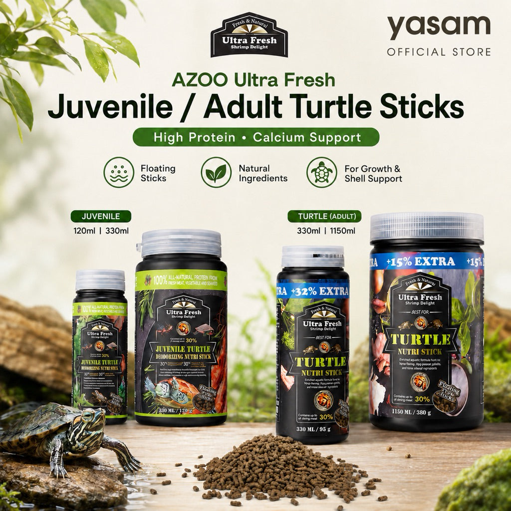 AZOO Ultra Fresh - Juvenile Turtle Stick | Growth Formula Food for Baby Turtles High Protein Calcium
