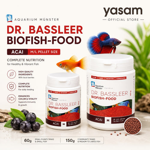 Aquarium Münster Dr. Bassleer - ACAI Colour & Immunity Fish Food 60g 150g M Size L Size