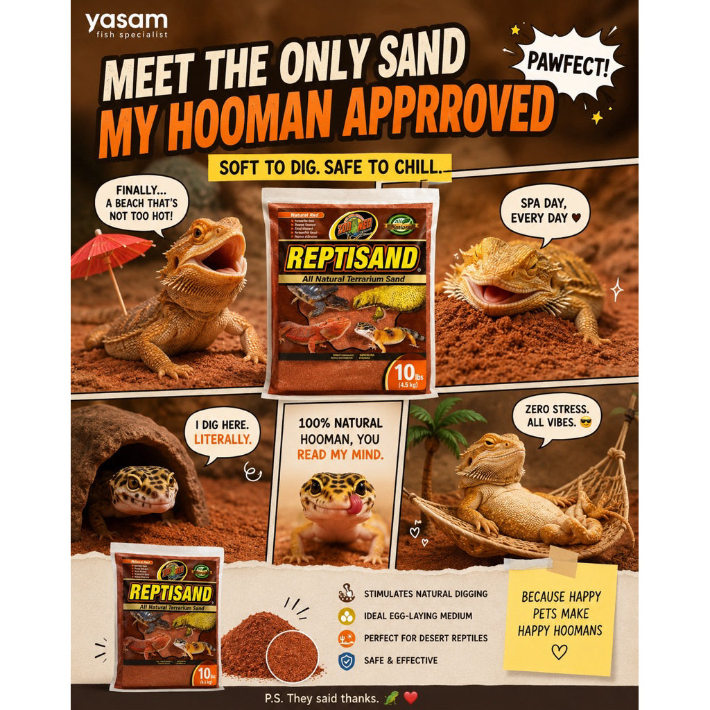 Zoo Med - ReptiSand Natural Red 10lbs Desert Reptile Substrate Bearded Dragon Leopard Gecko Repti Sand